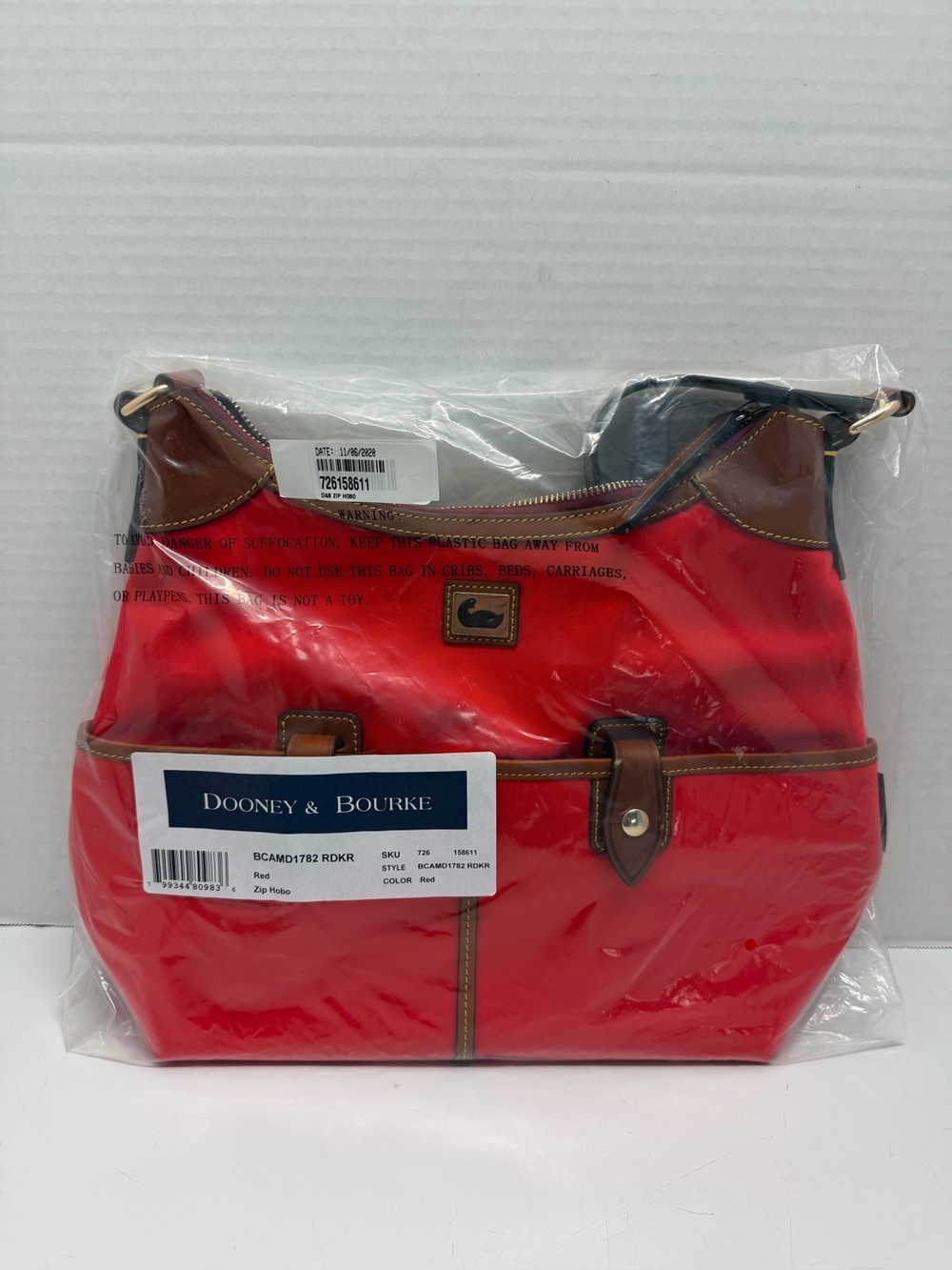 Dooney & Bourke Wayfarer Nylon Zip Hobo with Leather Trim